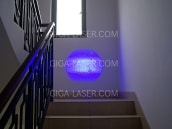 ブルーレーザーポインタIS300B　壁への照射