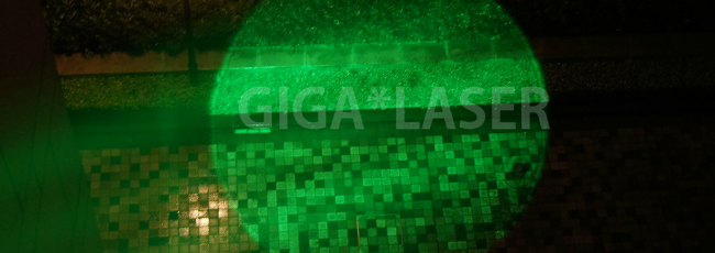 520nmグリーン(緑色)レーザーポインターX900G 焦点開放照射スポット